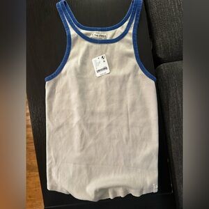 We The Free Cream and Blue Tank